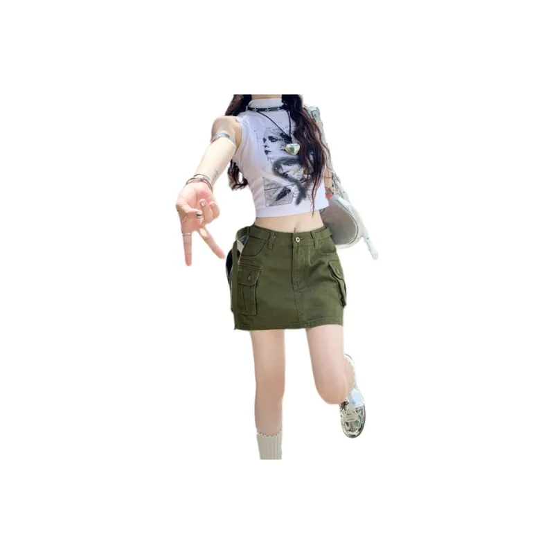 YINLEI Cargo Short Skirts Women's-7