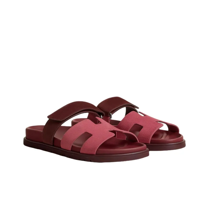 HERMES Chypre Slip Resistant Slide Slippers Women's Rose Red-2