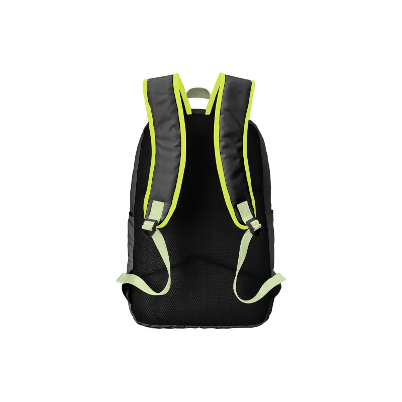 TURN UP Polyester Backpack Unisex Black Green-2