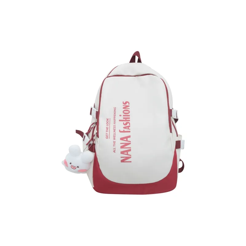 Wolfhorse Nylon Backpack Regular Unisex Black/white Gray/white Red/pink-10