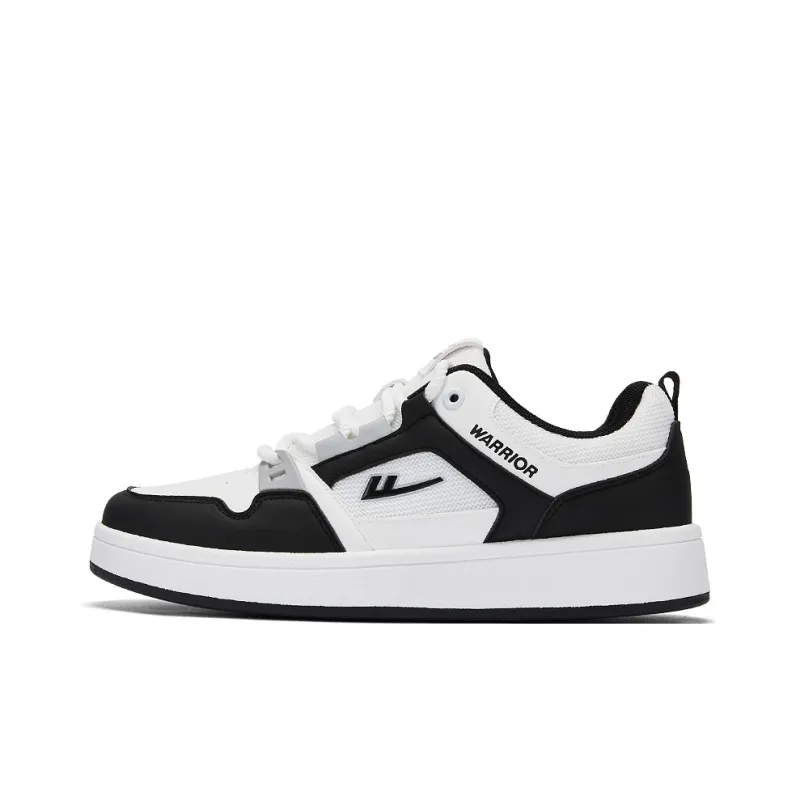 WARRIOR Skateboard Shoes Men Low Top White Black-4