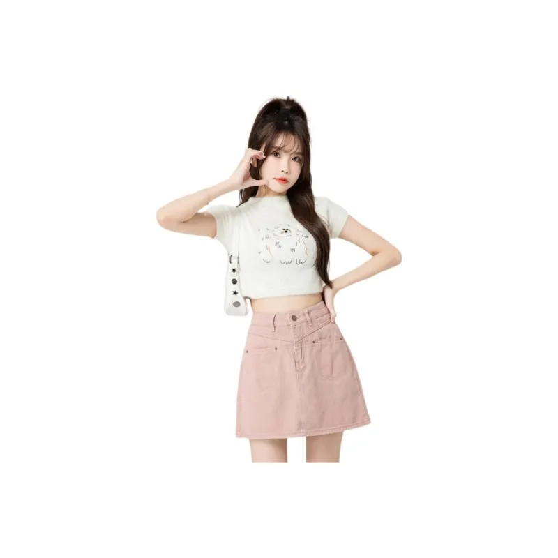 YINLEI Denim Short Skirts Women's-0