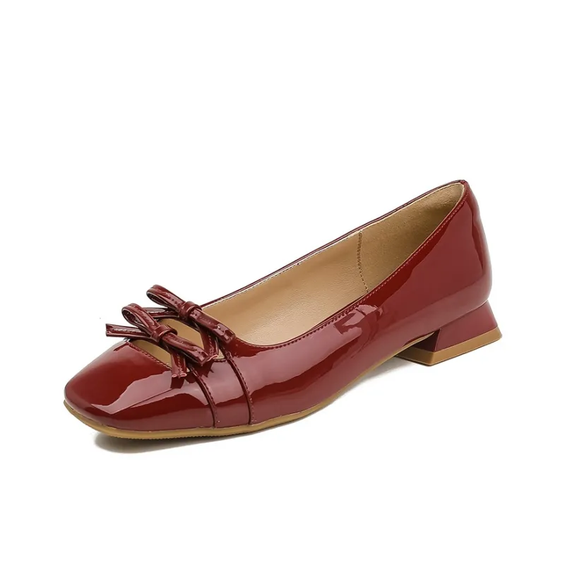 Aimilian Casual Single Shoes 2CM Women's Burgundy-0