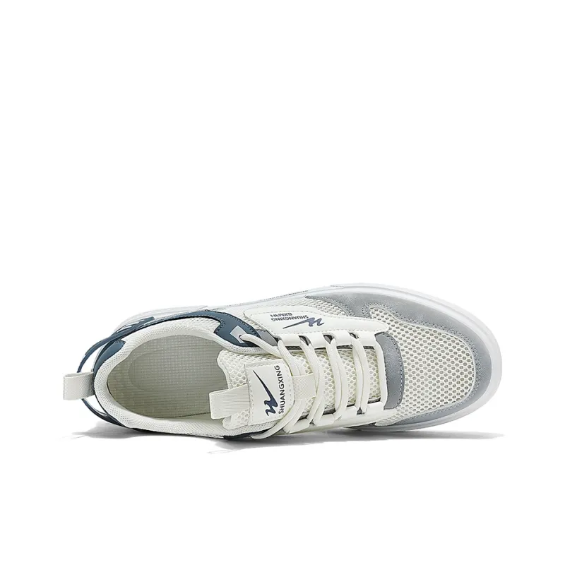 Binary Breathable And Lightweight Low Top Skateboard Shoes Men's Beige Gray-4