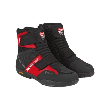 DUCATI Breathable, Waterproof, Abrasion Resistant Protective Motorcycle Shoes Men's Black Red