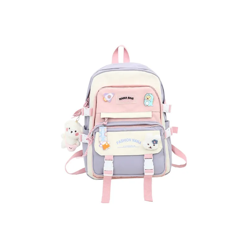 Wolfhorse Nylon Backpack Regular Unisex Black/Purple/Pink/Blue-7