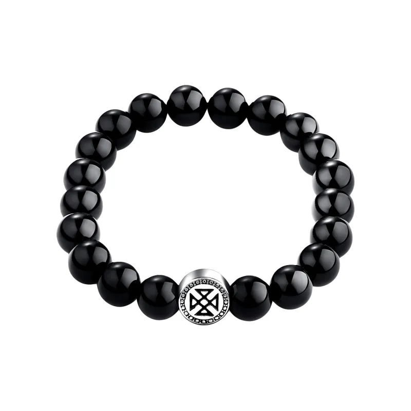 FANCI Natural Obsidian Jade Bracelets Men's-4