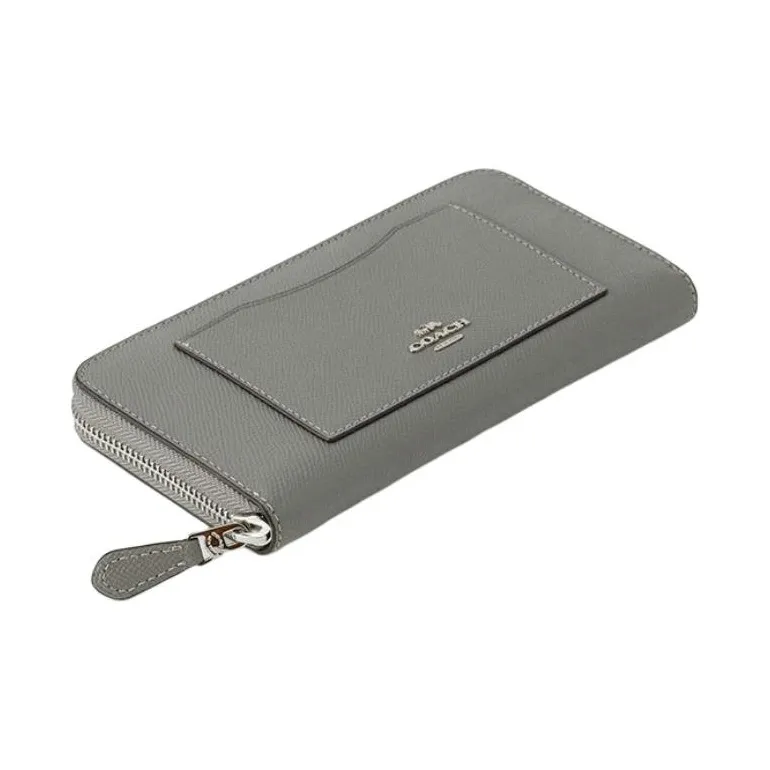 COACH Leather Wallet Trumpets Unisex Heather Gray-4