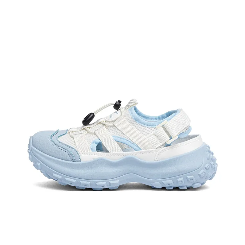 Warrior Anti Slip Wear Resistant River Trekking Shoes Women's Beige Blue-0