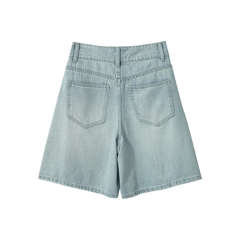 AMII Denim Shorts Women's Light Blue-1