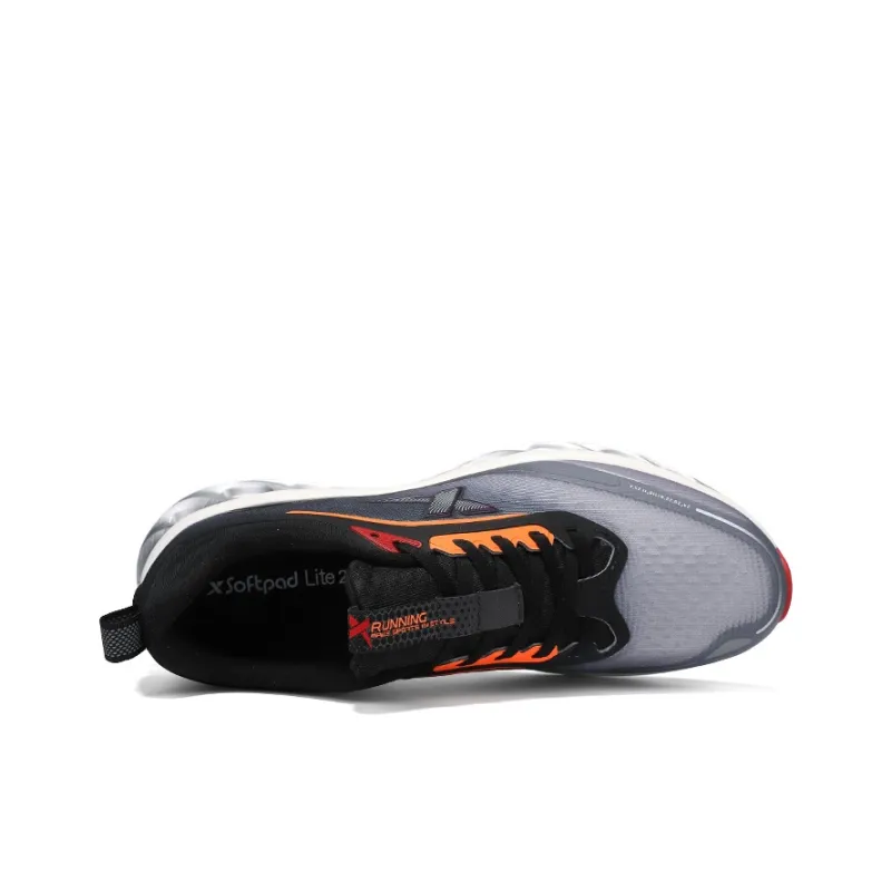 XTEP Shock Absorbers Slip Resistant Breathable Low Top Running Shoes Men's Black Gray-4