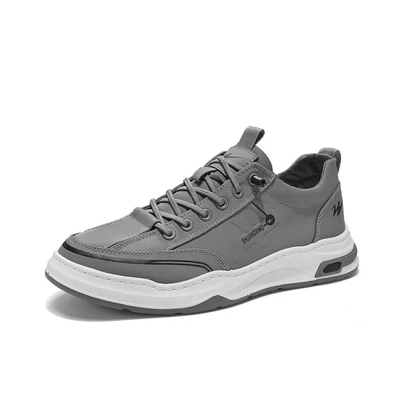Binary Abrasion Resistant Low Top Skateboard Shoes Men's Gray-5
