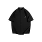 [Twill Stand Collar]Black (Geometric Red Beans Chest Logo)