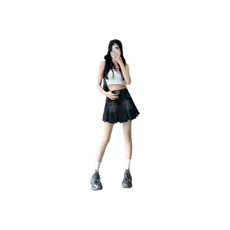 YINLEI Denim Short Skirts Women's-0