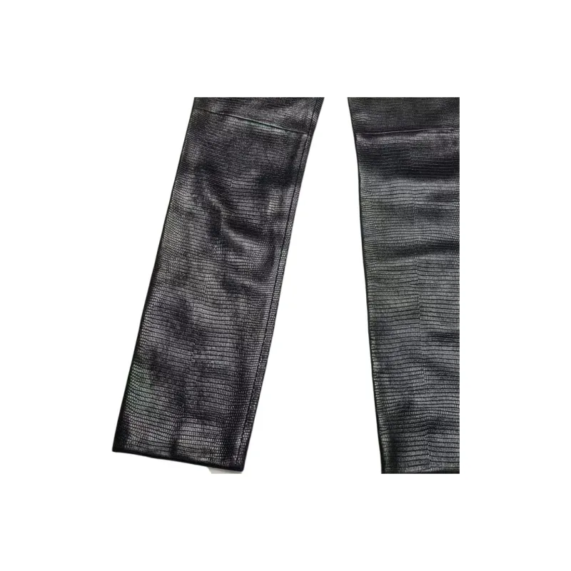 CHANEL 19A Leather Pants Women's Black-2