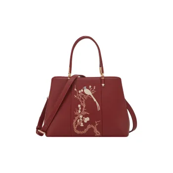 YEARCON Synthetic Leather Shoulder Bag, Crossbody Bag, Handbag Tubas Women's Burgundy