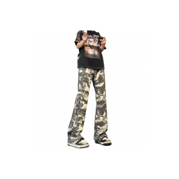 Menglaini Jeans Unisex Camouflage
