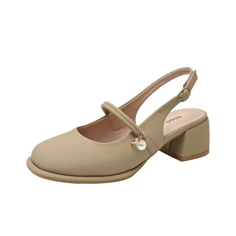WUJI Chunky Heel High Heels 5CM Women's-10