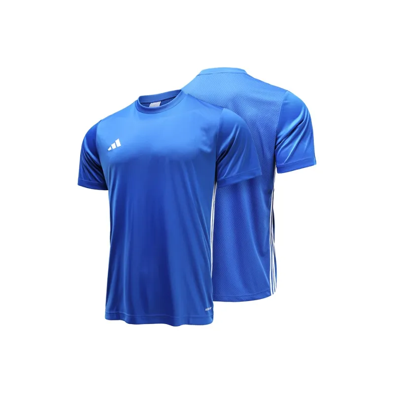 Adidas AEROREADY COMMERCIAL Soccer Jersey Set Men's 2 Pack Blue Short Sleeved Shirt+Black Shorts-1