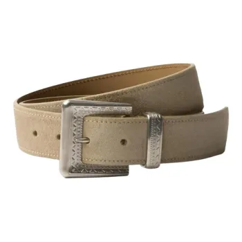 PRADA Suede Leather Belts Men's Light Beige 