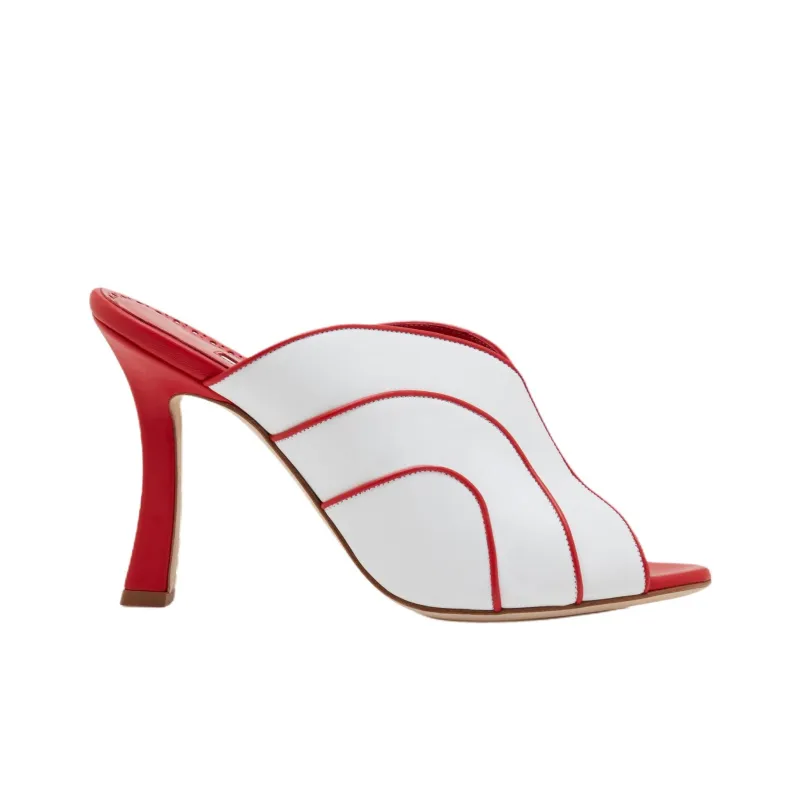MANOLO BLAHNIK Slide Slippers 10.5cm Women's White-1