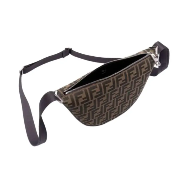 FENDI Monogram Shoulder Bag Men's Brown-2
