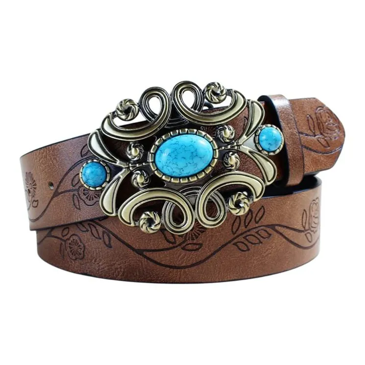 JEANSWEST PU Leather Belts Women's 3.8CM-3