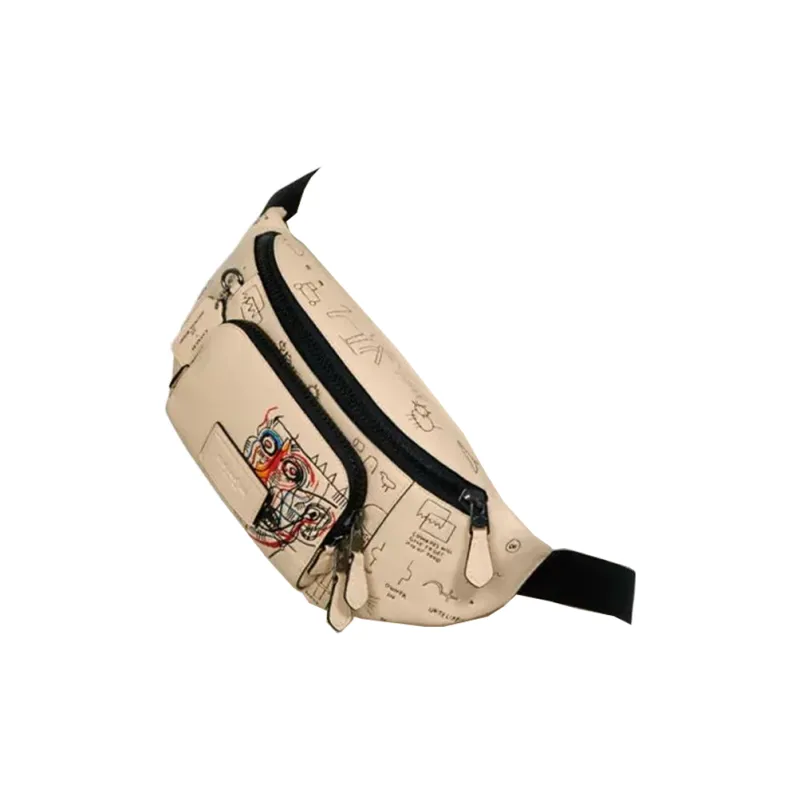 COACH Basquiat Graffiti Collaboration Track Crossbody Bag, Sling Bag, Fanny Pack Tubas Women's Ecru-1