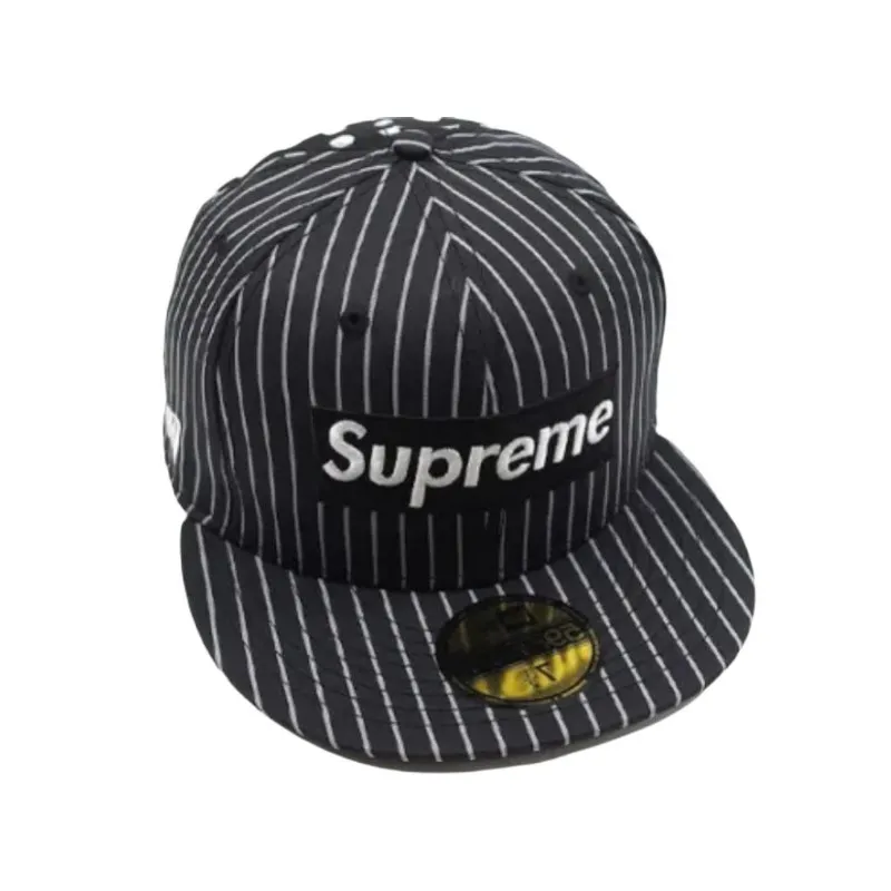 Supreme x COMME DES GARCONS SHIRT X New Era Baseball Caps Unisex Black-0