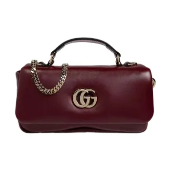 GUCCI Leather Shoulder Bag, Crossbody Bag, Handbag Mini Women's Burgundy