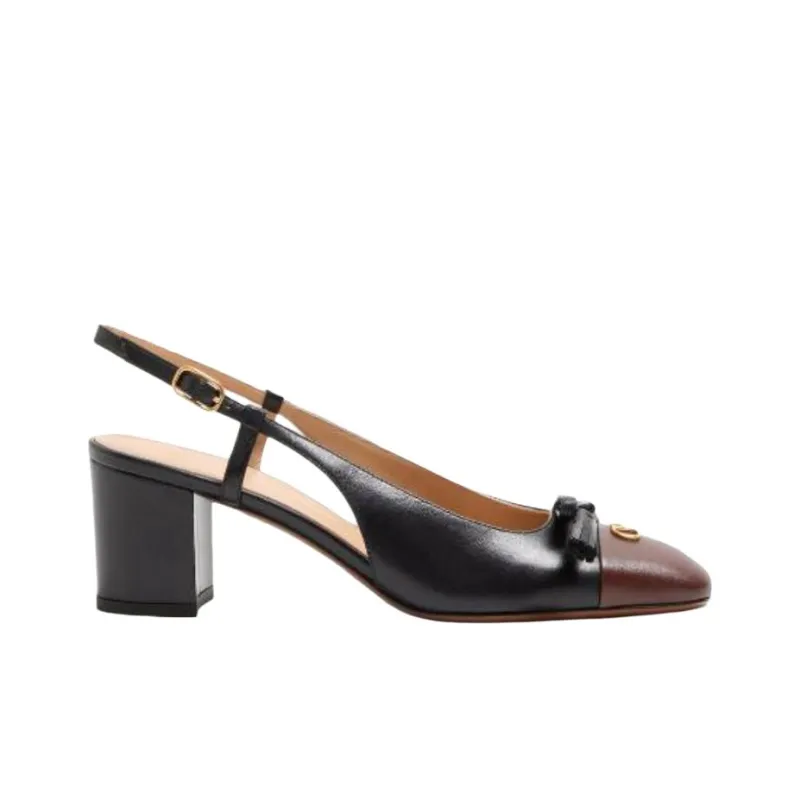 Valentino Valet Du Roi Chunky Heel High Heels 6cm Women's Black-1