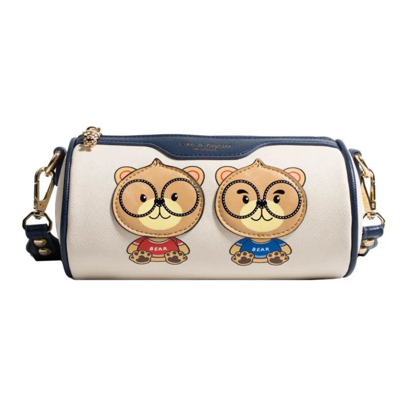 North Pack PU Cylinder Bag, Shoulder Bag, Crossbody Bag Women's Ecru-0