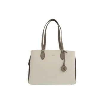 Furla Minerva Leather Tote Bag, Shopping Bag, Shoulder Bag Regular Women's White