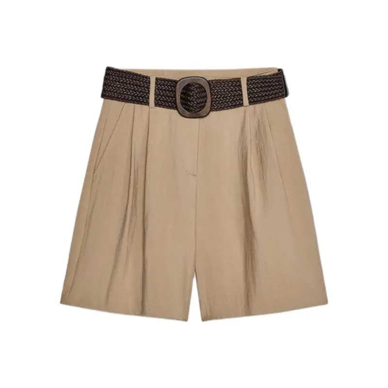 ZARA Casual Shorts Women's Medium Camel-0