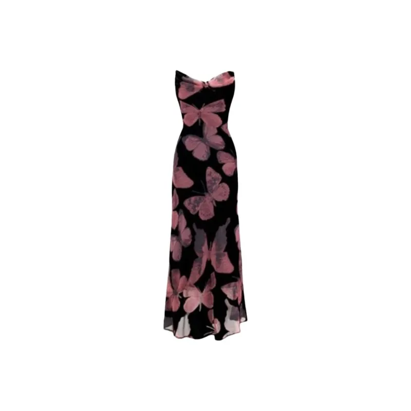 AFGGD Slip Dresses Women's Burgundy-0