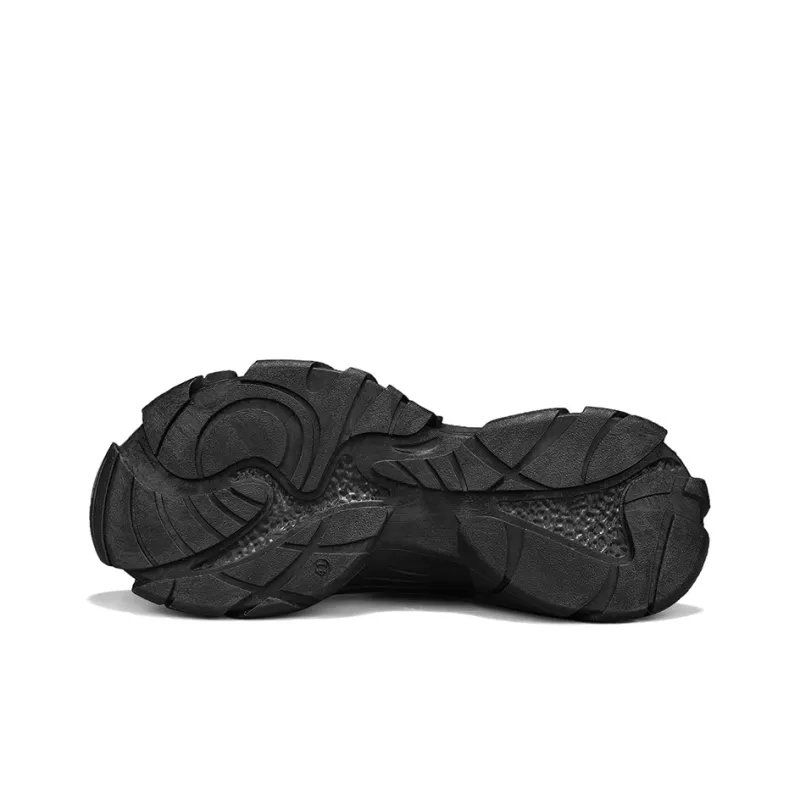 Binary Breathable Low Top Chunky Sneakers Men's Black-4