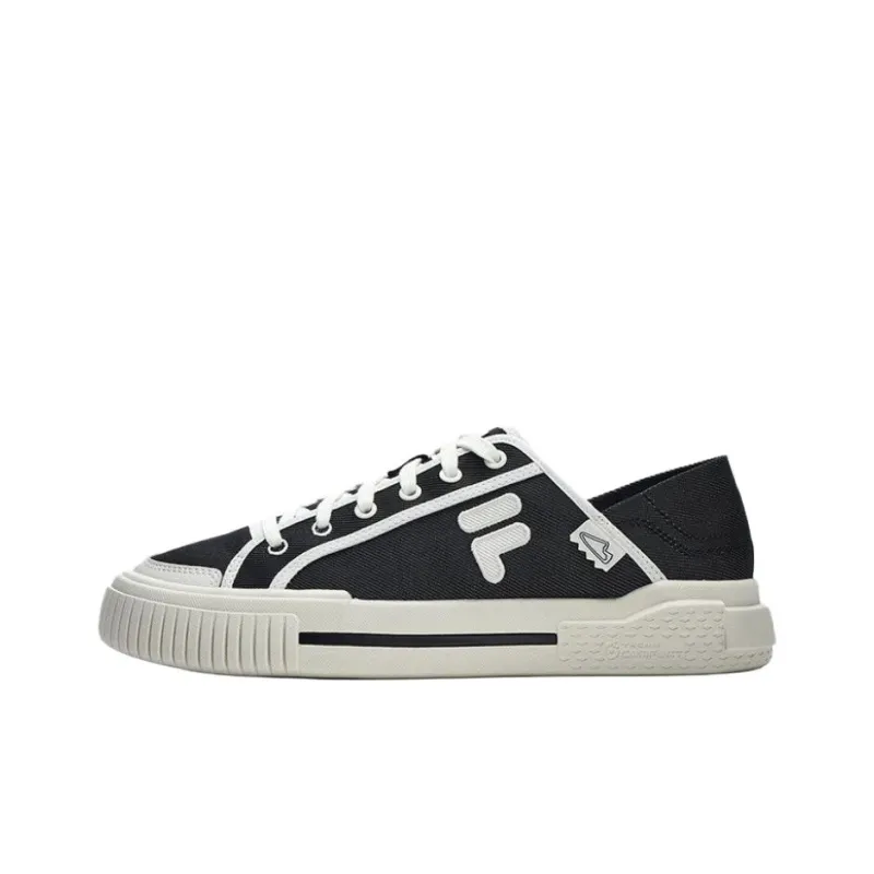 FILA FUSION Wallride Anti Slip Wear Resistant Low Top Skateboard Shoes Men's Black-0