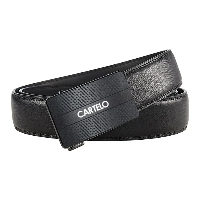 CARTELO Cow Split Leather Belts Men's Width 3.5CM-1