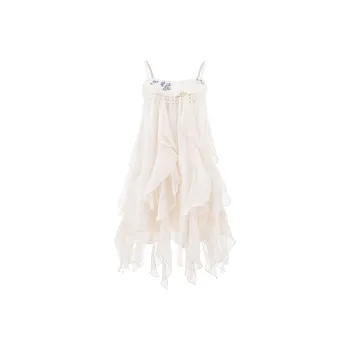 Blovelan Slip Dresses Women's Beige Apricot