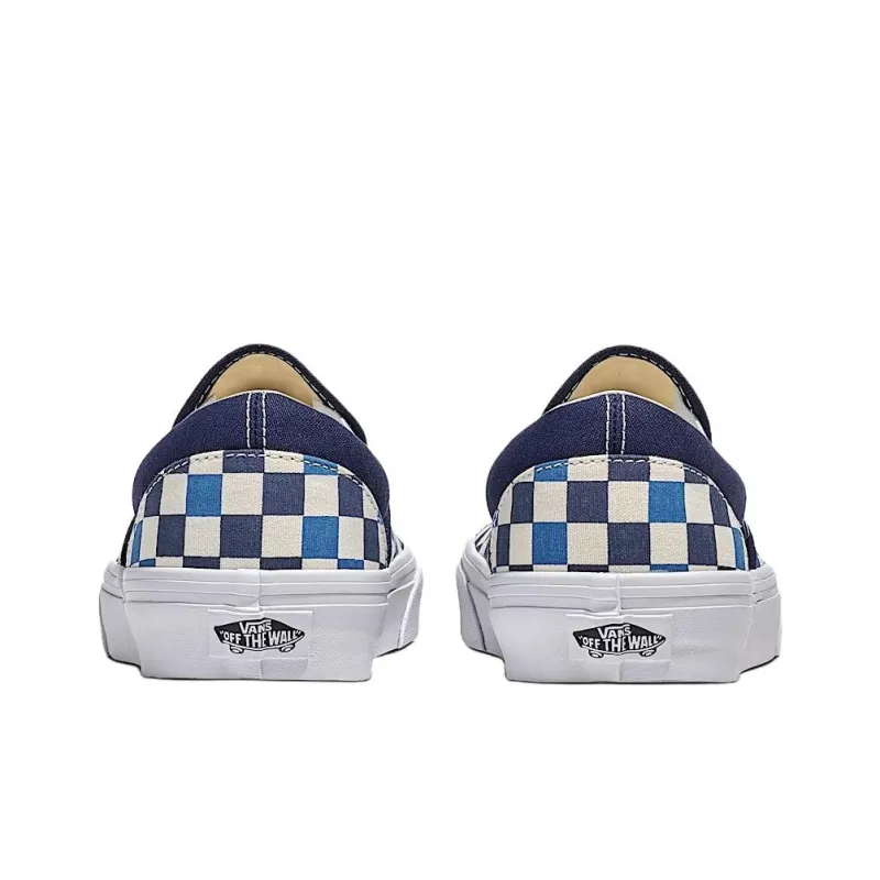 Vans Classic Slip On Checkerboard Navy Blue White-2
