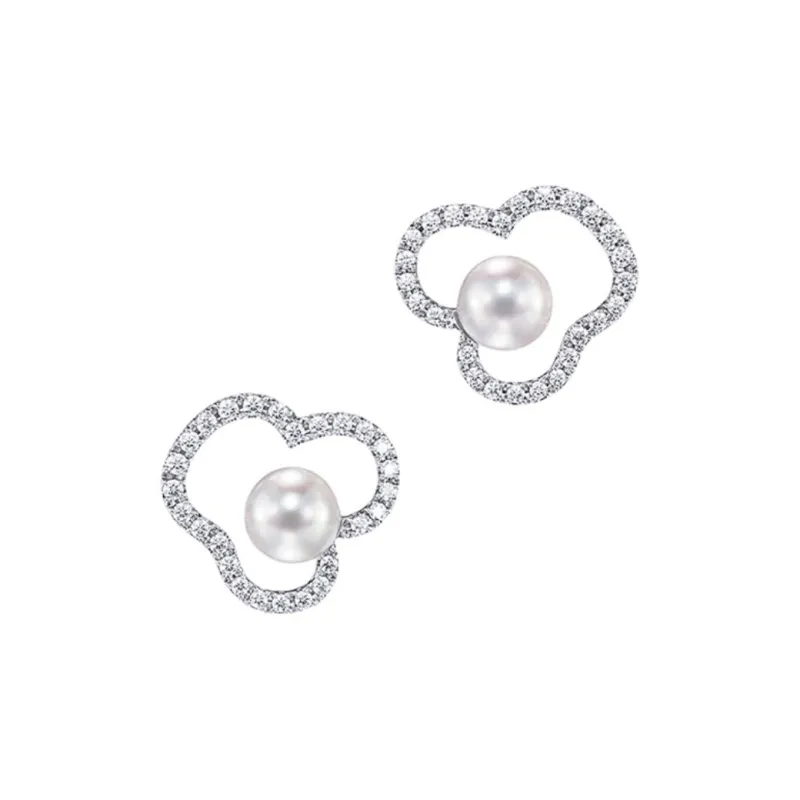 TASAKI 18K White Gold Earrings Unisex Silver-0