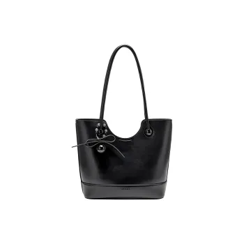 JOSINY Synthetic Leather Tote Bag, Shopping Bag, Shoulder Bag Large Size Women's Black/Burgundy
