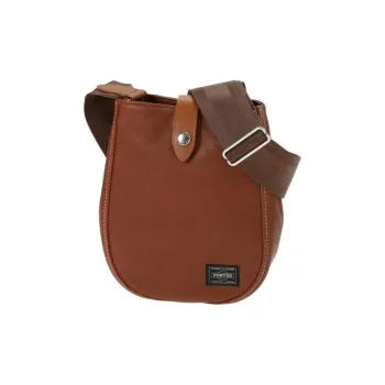 PORTER Cow Leather Shoulder Bag Men's Brown