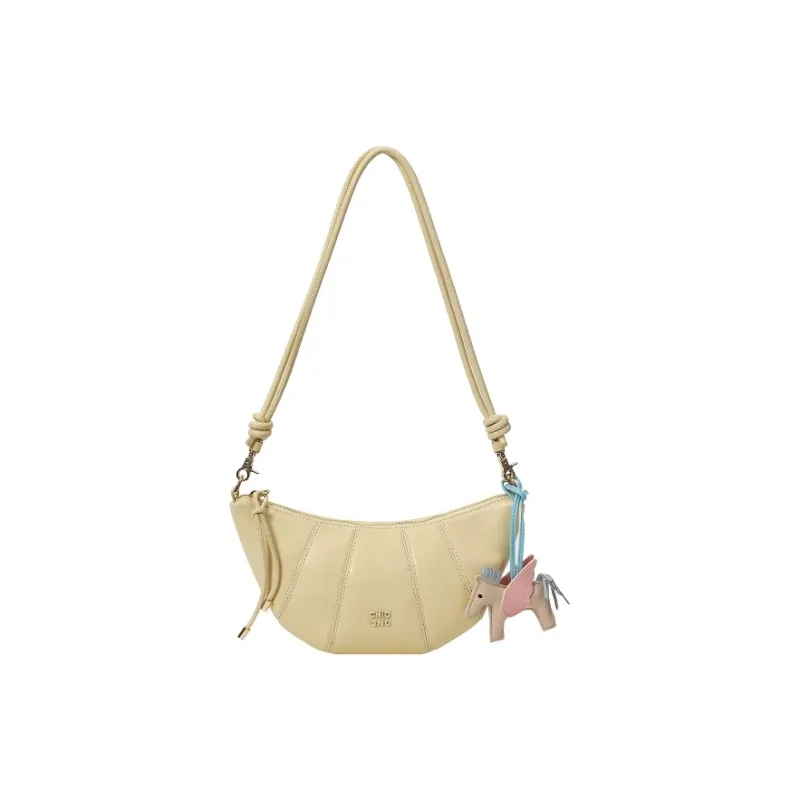 PAYOT Synthetic Leather Crescent Boat Shoulder Bag Regular Women's Light Yellow/Mint Green/Light Purple-0