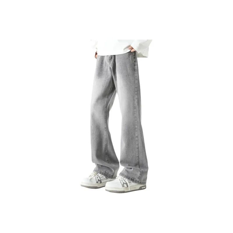 HUANQIU Jeans Unisex Black Gray-33