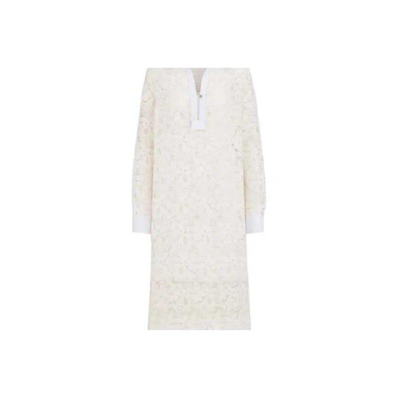 DIOR Long Sleeved Dress Women's Beige-2