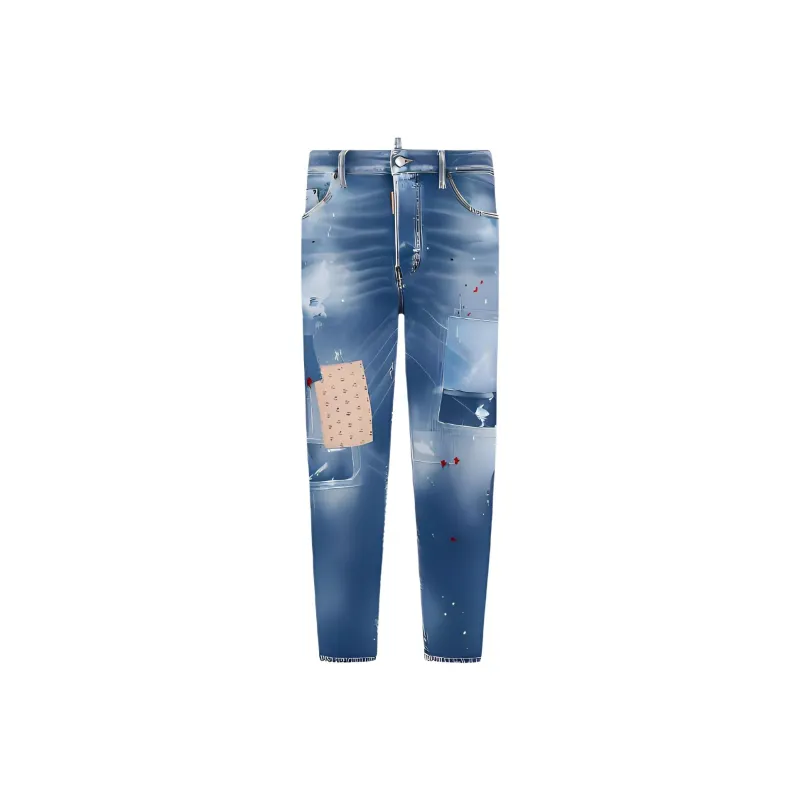 DSQUARED 2 Patchwork detailing Distressed Jeans-0