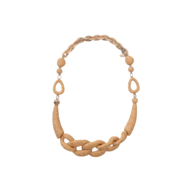WEEKEND MaxMara Paper, Polyester, Resin Necklaces Women's Beige-1