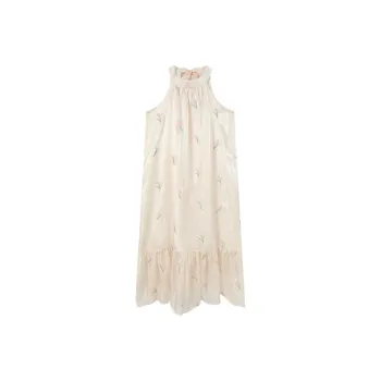 DOKZB Sleeveless Dresses Women's Apricot
