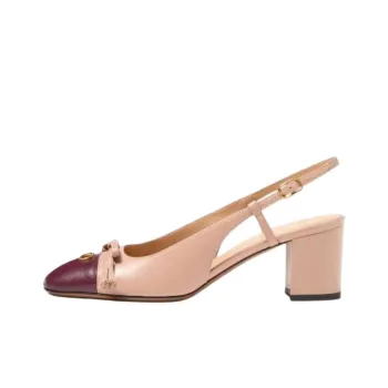 Valentino GARAVANI Valet Du Roi Chunky Heel High Heels 6cm Women's Cinnamon Powders
